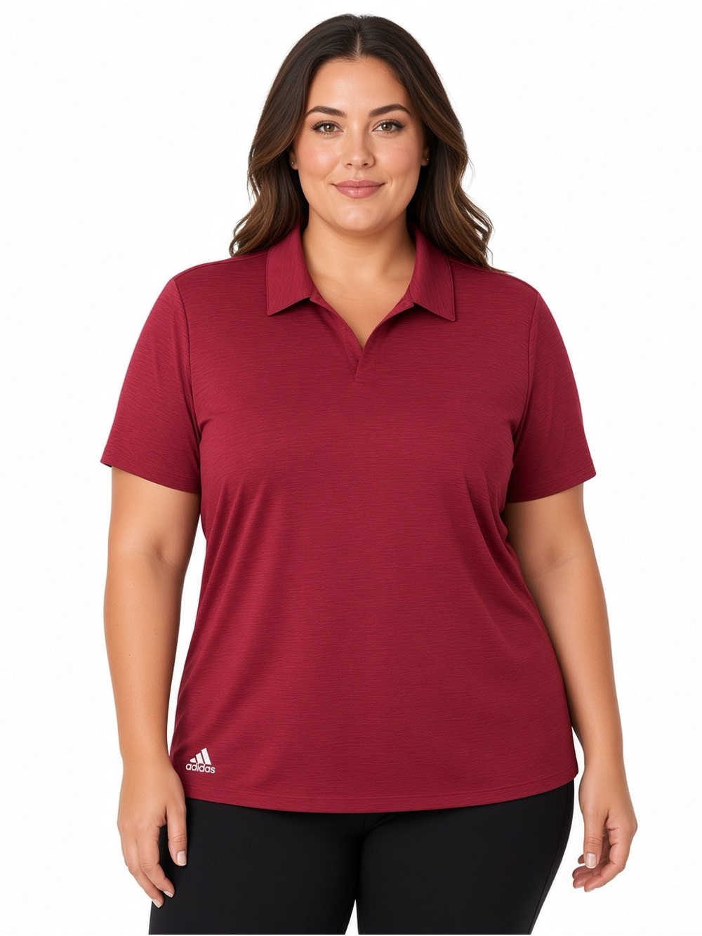 Adidas Women’s Melange Burgundy Golf Polo Top 2XL NWT